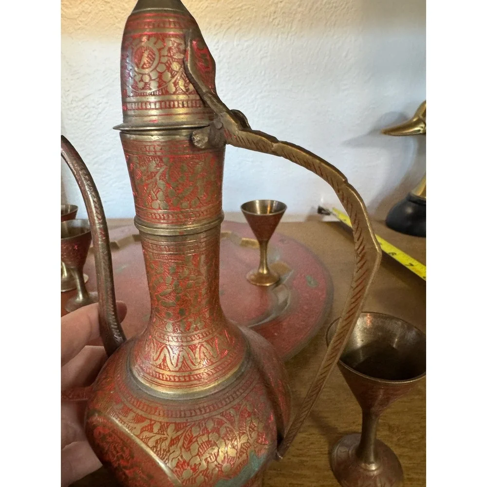 Vintage‎ Dallah Enameled Tea Pot Set